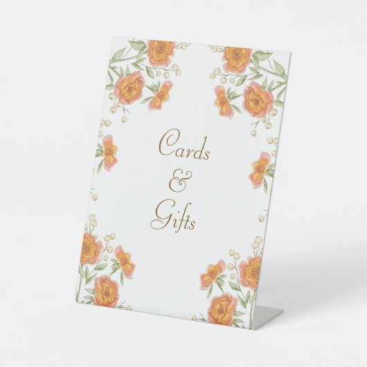 Orange Rose Wedding Cards Gift Sign 台座サイン (正面)