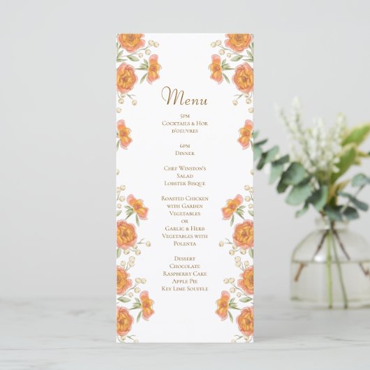 Orange Rose Wedding Menus メニュー (スタンド正面)