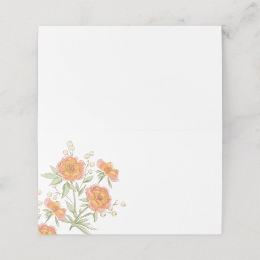 Orange Rose Wedding Place Card プレイスカード (外部開封)