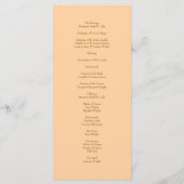 Orange Rose Wedding Programs メニュー (裏面)