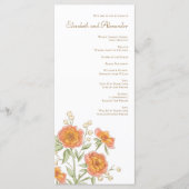 Orange Rose Wedding Programs メニュー (正面)