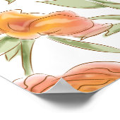 Orange Rose Wedding Seating Chart ポスター (角)