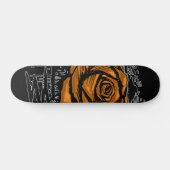 Orange Rugged Rose Graffiti Art • Urban Street スケートボード (横)