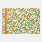 Orange Rustic Farmhouse French Country  キッチンタオル (横)