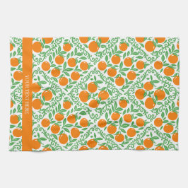 Orange Rustic Farmhouse French Country キッチンタオル