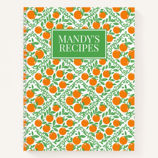 Orange Rustic Farmhouse French Country Recipe ノートブック (正面)