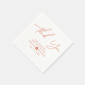 Orange script calligraphy Thank You fall wedding スタンダードカクテルナプキン (角)
