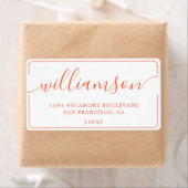 Orange Script Family Return Address ラベル (インサイチュ)