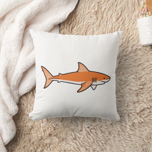 Orange shark Throw Pillow クッション (ブランケット)