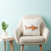 Orange shark Throw Pillow クッション (椅子)