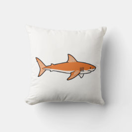 Orange shark Throw Pillow クッション