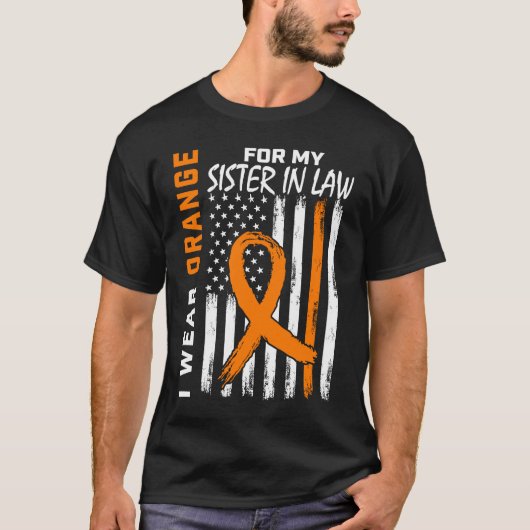 Orange Sister In Law Leukemia Awareness Flag Prod Tシャツ (正面)