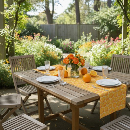 Orange Slices Citrus Summer Party Table Runner ショートテーブルランナー