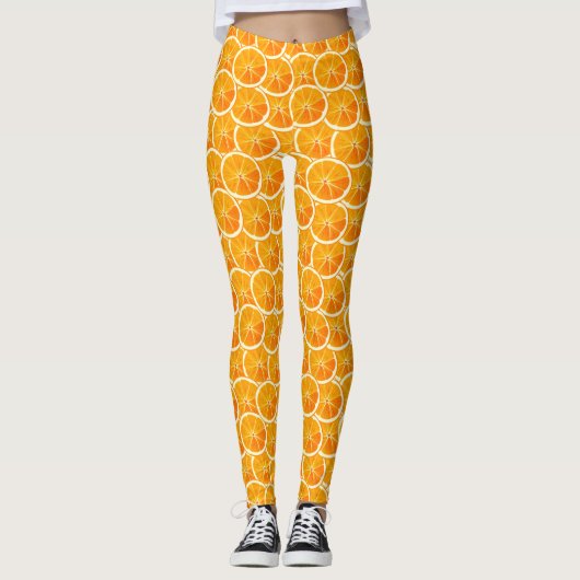 Orange Slices Pattern Leggings レギンス (正面)