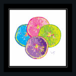 Orange Slices Pop Art Colorful ポスター<br><div class="desc">This pop art design of colorful fruit slices by Inge Lewis looks great on this poster. Perfect gifts for anyone. Find more matching items at the ingeinc.com store.</div>