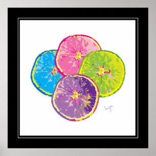 Orange Slices Pop Art Colorful ポスター