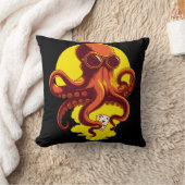 Orange Smart Octopus クッション (ブランケット)