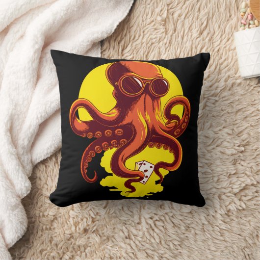 Orange Smart Octopus クッション (ブランケット)