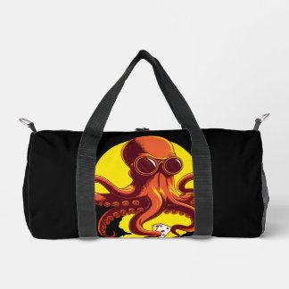 Orange Smart Octopus ダッフルバッグ
