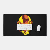 Orange Smart Octopus デスクマット (キーボード&マウス)