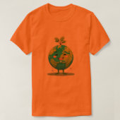 Orange Smiley Earth Tee – Green Hope Tシャツ (デザイン正面)