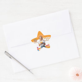 Orange Smiling Blonde Woman Fries Family Fun 星シール