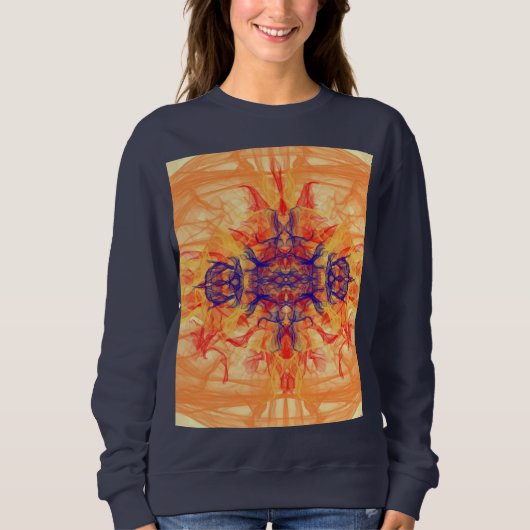ORANGE SMOKE – フラクタルアート – スウェットシャツ (正面)