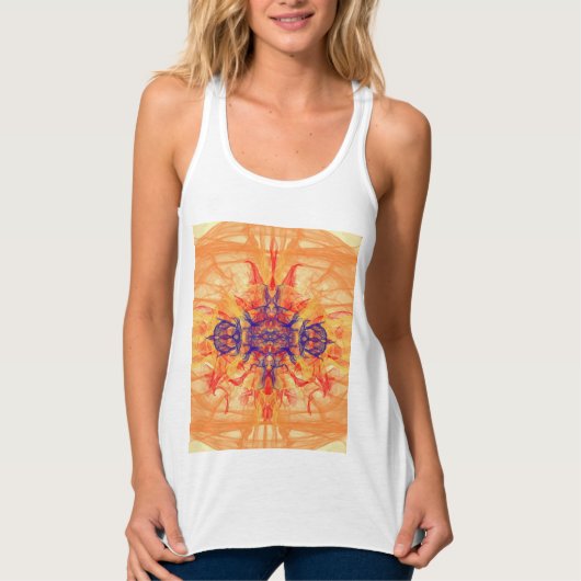 ORANGE SMOKE – フラクタルアート – Tシャツ (正面)