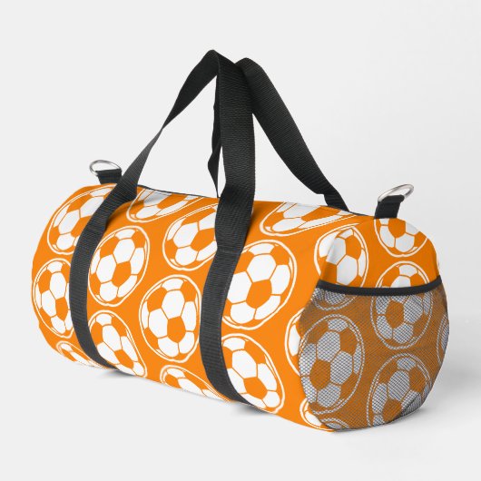 Orange Soccer Ball Pattern Screwball Graphics ダッフルバッグ (右コーナー)