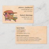 Orange Social calling card-Pink Lifeguard Tower 名刺 (正面/裏面)