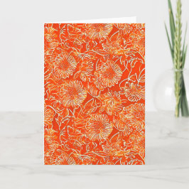 Orange soft flowers カード