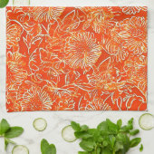 Orange soft flowers キッチンタオル (折り畳み)