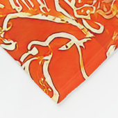 Orange soft flowers フリースブランケット (角)