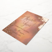 Orange Sparkle Photo Overlay'結婚S Thank You 箔招待状 (回転した状態)