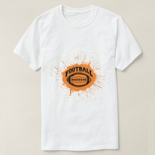 Orange Splash American Football Art Tシャツ (デザイン正面)