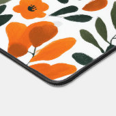 Orange Spring Flowers Botanical Pattern Floral デスクマット (コーナー)