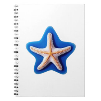 Orange Starfish in Blue ノートブック