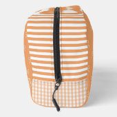 Orange Stripe Bow Pattern Coquette Cosmetic ドップキット (右)