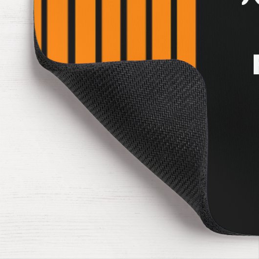 Orange stripe lines black マウスパッド (コーナー)