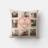 Orange Striped We Are Family  8 Photo Collage  クッション (正面)