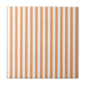 Orange Stripes Pattern Minimal Modern Summer タイル (正面)