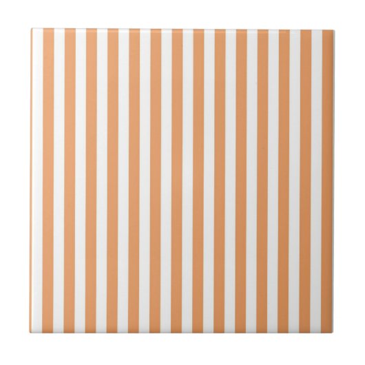 Orange Stripes Pattern Minimal Modern Summer タイル (正面)