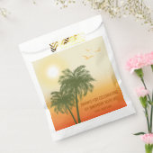 Orange Summer Sunset Palm Trees Birthday Thank You フェイバーバッグ (封をした状態)