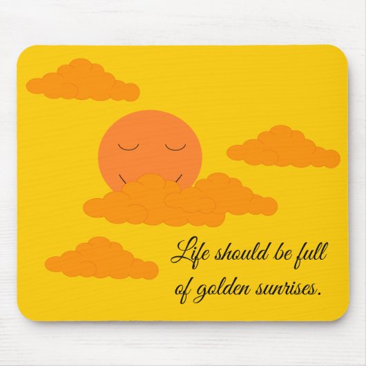 Orange Sun and Golden Sunrise Mouse Pad マウスパッド (正面)