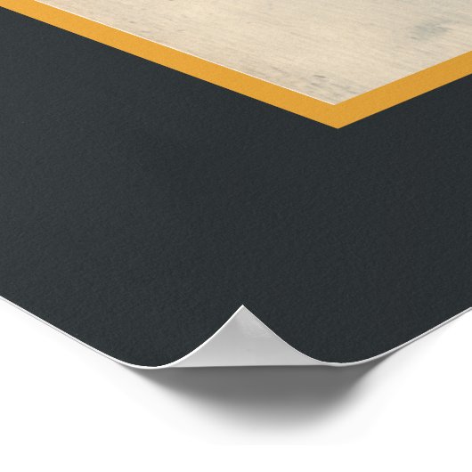 Orange Sun Modern Mid Century Art Poster  ポスター (角)