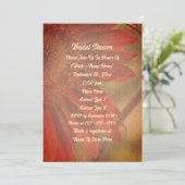 Orange Sunflower Flower Bridal Shower 招待状 (スタンド正面)