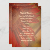 Orange Sunflower Flower Bridal Shower 招待状 (正面/裏面)