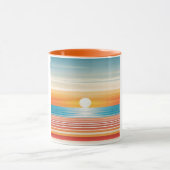 Orange Sunset Beach Mug - Vibrant Coastal Design マグカップ (中央)