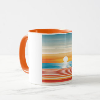 Orange Sunset Beach Mug - Vibrant Coastal Design マグカップ