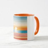 Orange Sunset Beach Mug - Vibrant Coastal Design マグカップ (正面右)